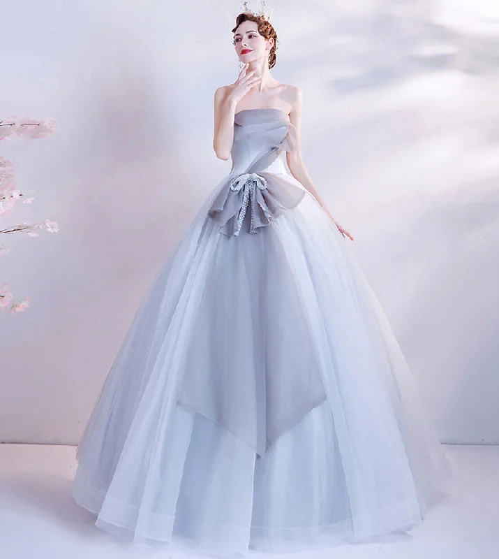 Party Dresses for Business MeetingsGray tulle long prom dress gray evening dress 8432 Party Dresses for Business MeetingsGray tulle long prom dress gray evening dress 8432