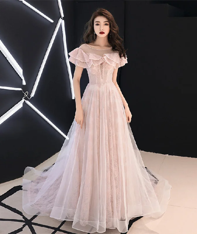Party Dresses for Black Tie EventsPink lace tulle long prom dress pink evening dress 8372 Party Dresses for Black Tie EventsPink lace tulle long prom dress pink evening dress 8372