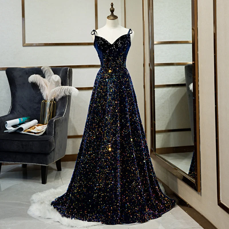Party Dresses for Social EventsSparkling sequins long prom dress party dress  8205