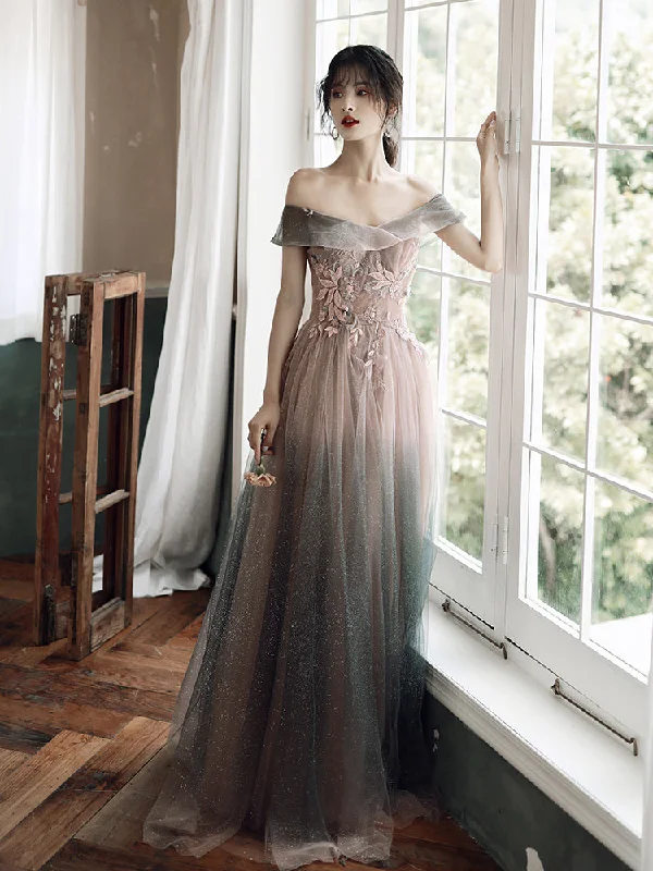 Party Dresses with Ruffled HemStylish tulle lace long prom dress, evening dresses 8149 Party Dresses with Ruffled HemStylish tulle lace long prom dress, evening dresses 8149