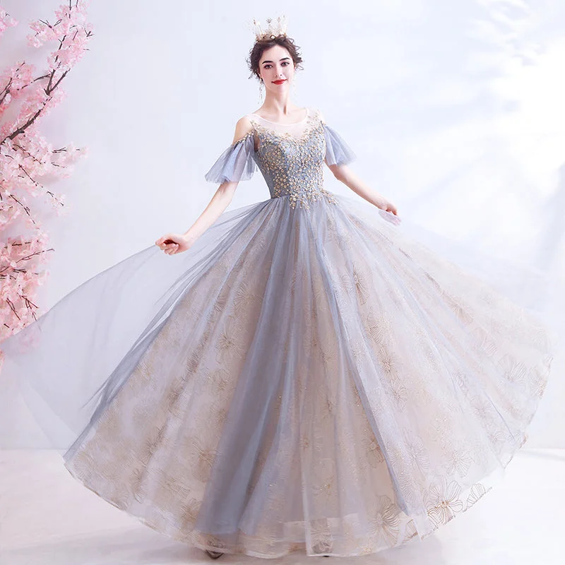 Party Dresses with Adjustable StrapsStylish tulle sequins long prom dress formal dress 8247 Party Dresses with Adjustable StrapsStylish tulle sequins long prom dress formal dress 8247