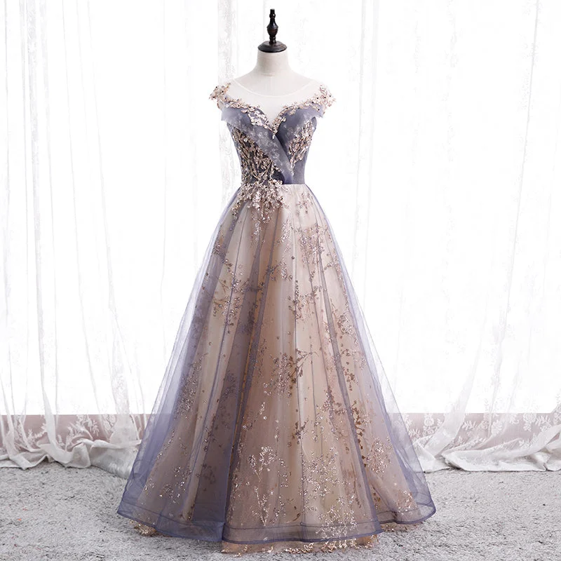 Party Dresses with Pleated SkirtStylish tulle sequins long prom dress formal dress 8368 Party Dresses with Pleated SkirtStylish tulle sequins long prom dress formal dress 8368