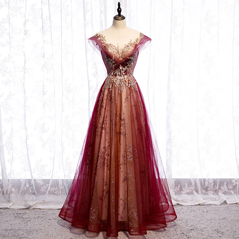 Party Dresses for Theater PerformancesStylish tulle sequins prom dress formal dress  8239