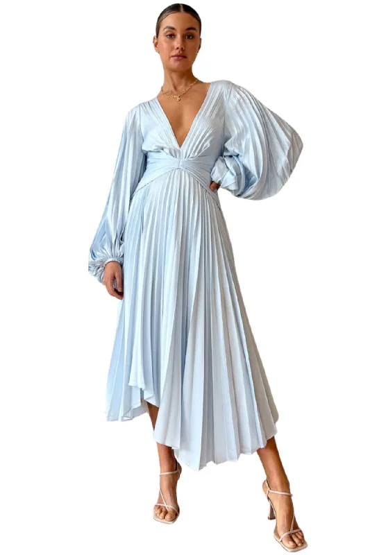 Party Dresses with High NeckACLER Palms Dress (Sky Blue) - RRP $495