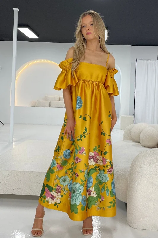 Party Dresses for Museum VisitsALEMAIS Dana Midi Dress (Marigold)