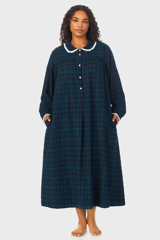 Party Dresses for Running ErrandsBlack Watch Peterpan Flannel Gown Plus