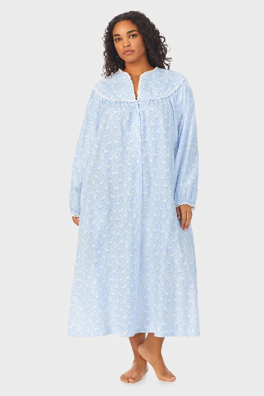 Party Dresses for Office PartiesBlue Nordic Tyrolean Flannel Gown Plus