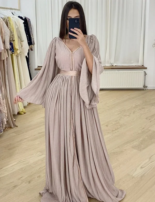 Party Dresses for Winter WonderlandÉlégant Taupe Caftan Robe