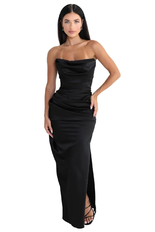 Party Dresses with Bell SleevesHOUSE OF CB Adrienne Corset Maxi (Black) - RRP $419