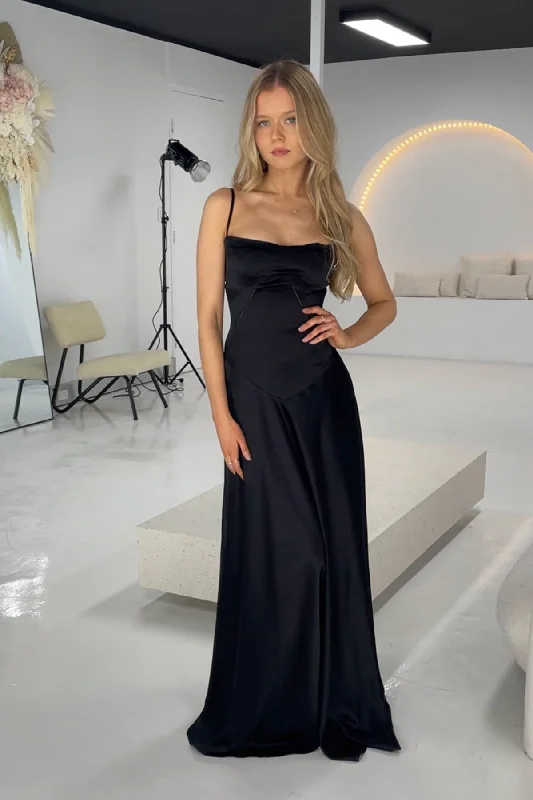 Party Dresses for DinnerHOUSE OF CB Anabella Lace Up Maxi (Black)