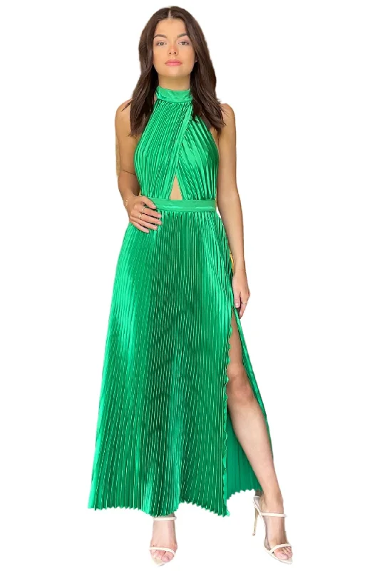 Party Dresses with Silk FabricL'IDEE Renaissance Split Gown (Bright Green) - RRP $359