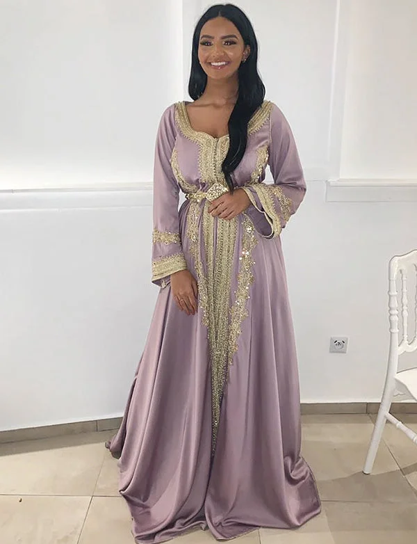 Linen Party DressesLilas Takchita Satin Caftan Marocain