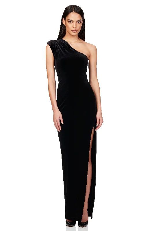 Party Dresses with Tie ClosureNOOKIE Rumi Gown (Black velvet)- RRP $329