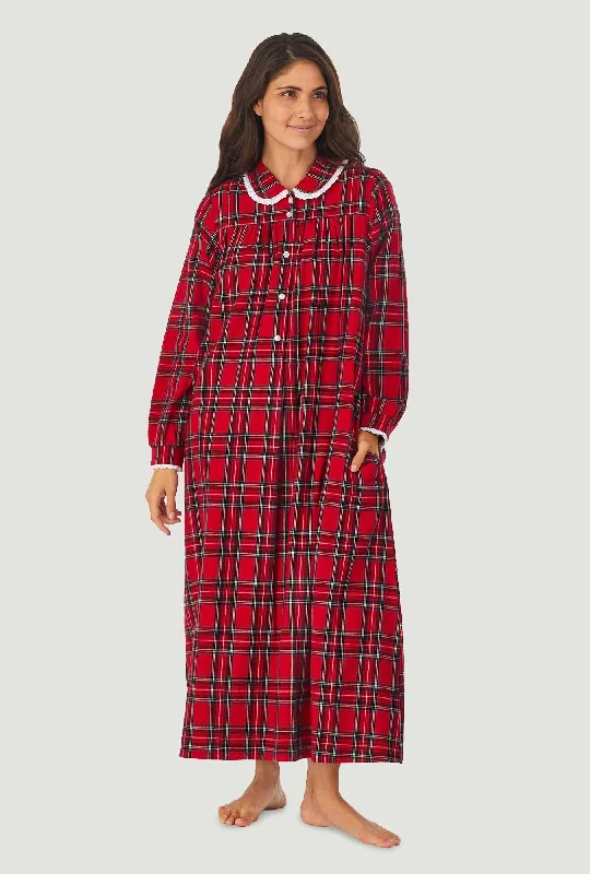 Party Dresses for SpringRed Tartan Peter Pan Flannel Gown Petite
