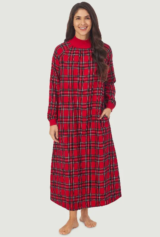 Party Dresses for Summer VacationRed Tartan Pop Over Flannel Gown