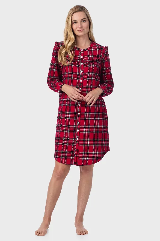 Party Dresses with CrochetRed Tartan Womens Nightshirt