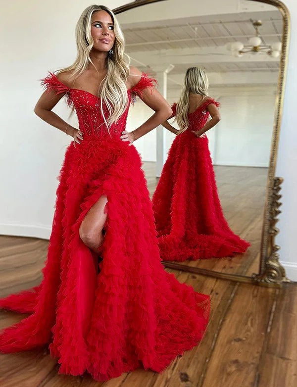 Party Dresses for Augmented Reality ExperiencesRobe de bal de fin d'année princesse rouge à épaules dénudées Party Dresses for Augmented Reality ExperiencesRobe de bal de fin d'année princesse rouge à épaules dénudées