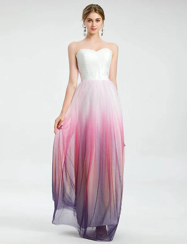 Party Dresses for Hiking TripsRobe de mariage longue en tulle rose ombré