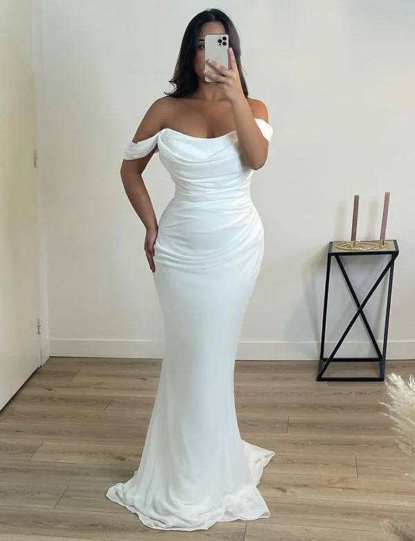 Party Dresses with Elastic ClosureRobe de Mariée Sirène Blanc