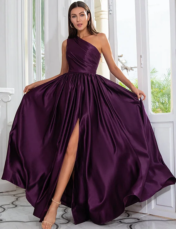 Party Dresses for Grocery ShoppingRobe de Soirée Violette à Une Épaule