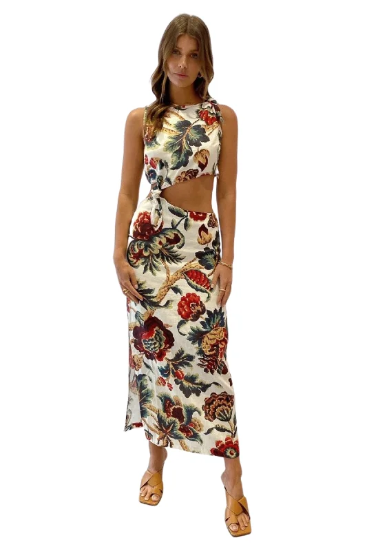 Party Dresses with Magnetic ClosureSIR THE LABEL Ambroise Knot Dress (floral print) - RRP $390