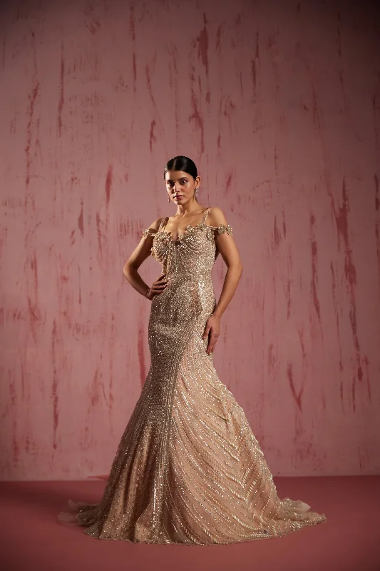 Cotton Party DressesZerena Gold Gown