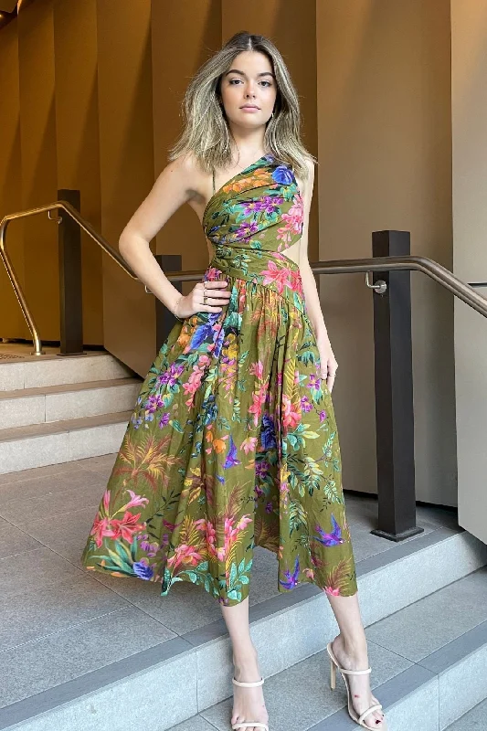Party Dresses with Sustainable MaterialsZIMMERMANN Tropicana Assymetric Dress - RRP $650