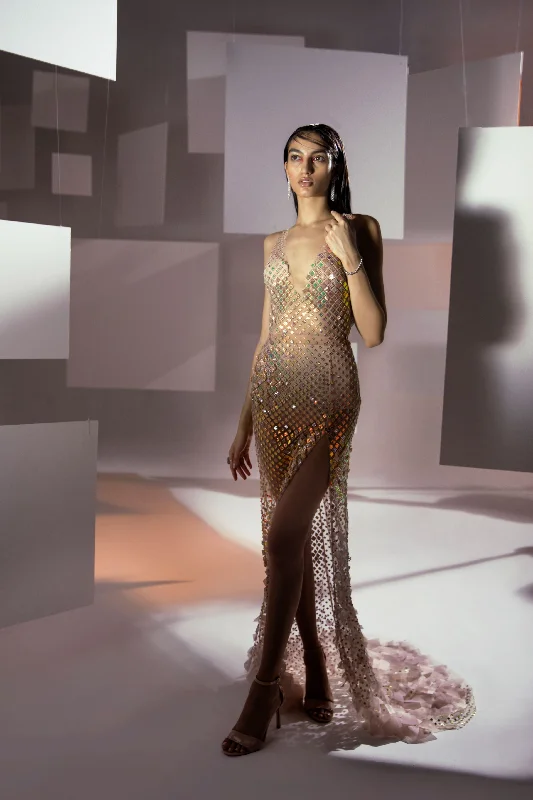 Party Dresses for Petite WomenZirconium sheer gown