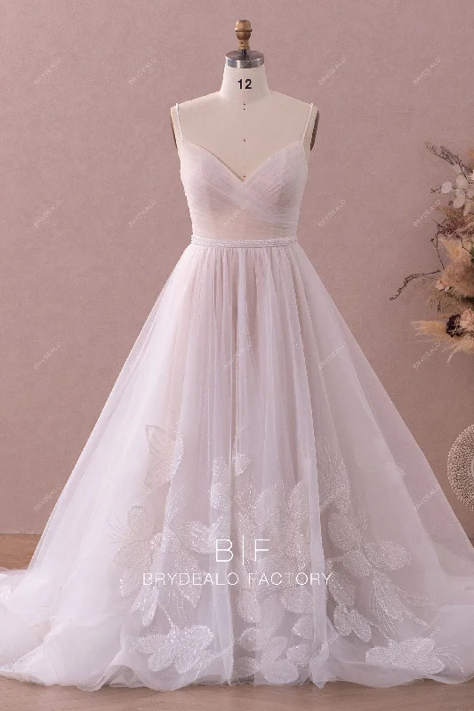 Shimmery Tulle A-line Wedding Dress