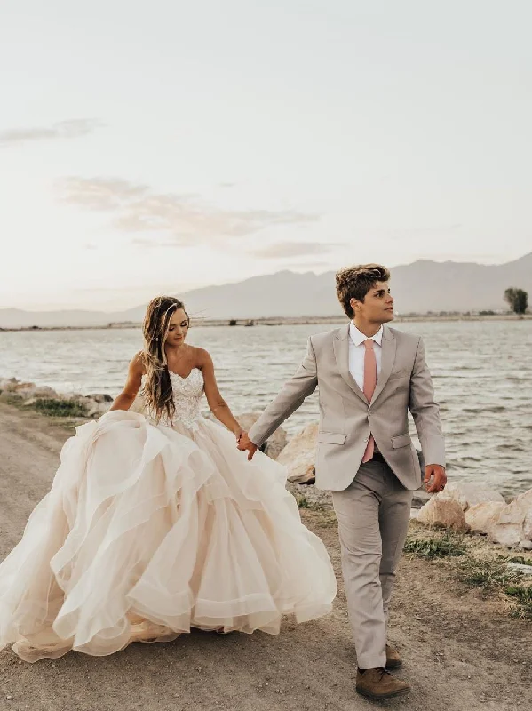 Amazing Sweetheart Off-The-Shoulder Ball Gown Wedding Dresses Tulle Backless Gowns WD451 Amazing Sweetheart Off-The-Shoulder Ball Gown Wedding Dresses Tulle Backless Gowns WD451