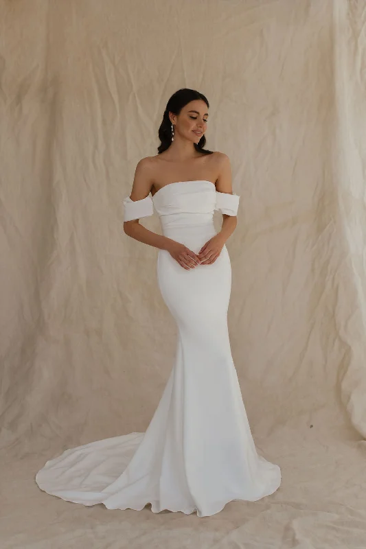 Best wedding dresses for plus-size brides-Audrey with sleeves
