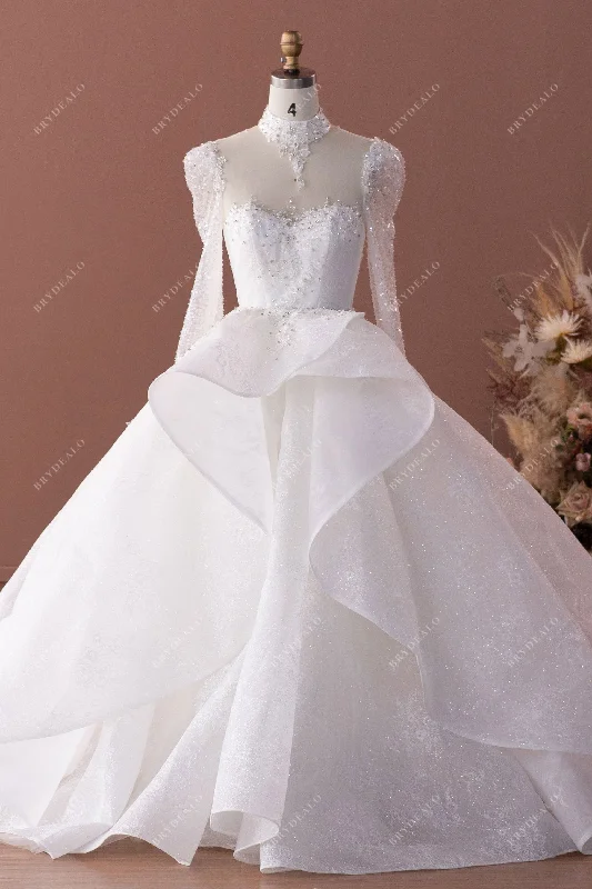 Beaded Choker Lace Wedding Gown