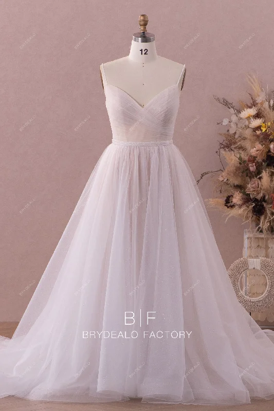 Modern A-line Wedding Dress with Beaded Straps
