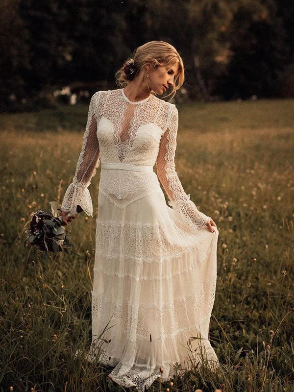 Best wedding dresses for a winter wedding-Beautiful Long Sleeves Lace A-Line Wedding Dresses Gowns WD353 Best wedding dresses for a winter wedding-Beautiful Long Sleeves Lace A-Line Wedding Dresses Gowns WD353