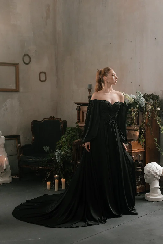 Wedding dresses with sheer details for a modern twist-Black Millie