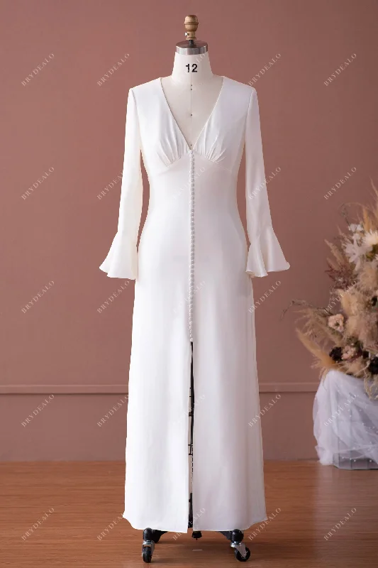 Chic City Sheath Wedding Dress with Front Slit