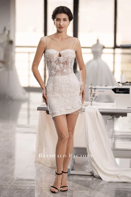 Vinatge Corset Lace Sleeveless Short Wedding After-Party Dresses