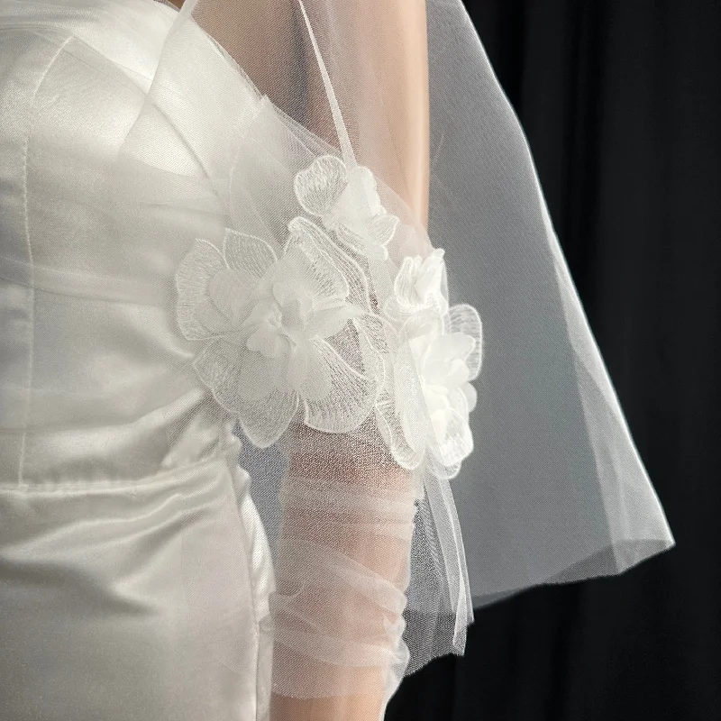 Bridal Pearl Lux Bridal Sheer Tulle topper with Long Sleeves. Modern Bridal Top BYRSWP51 Bridal Pearl Lux Bridal Sheer Tulle topper with Long Sleeves. Modern Bridal Top BYRSWP51