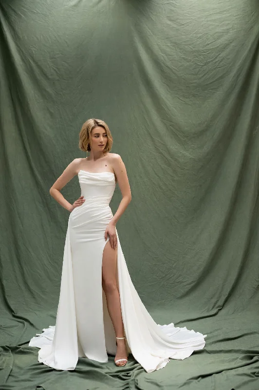 Wedding dresses with chiffon for a light, airy look-Daphne