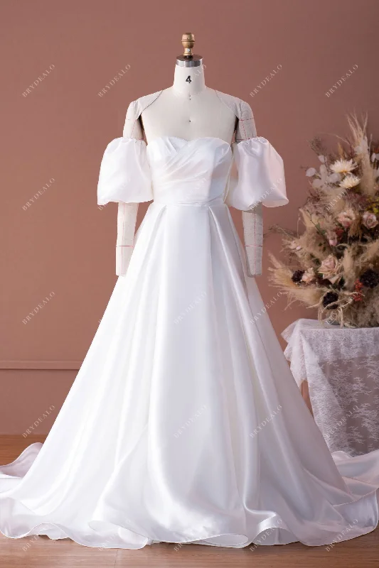 Designer Off-Shoulder Silky Organza Wedding Dress