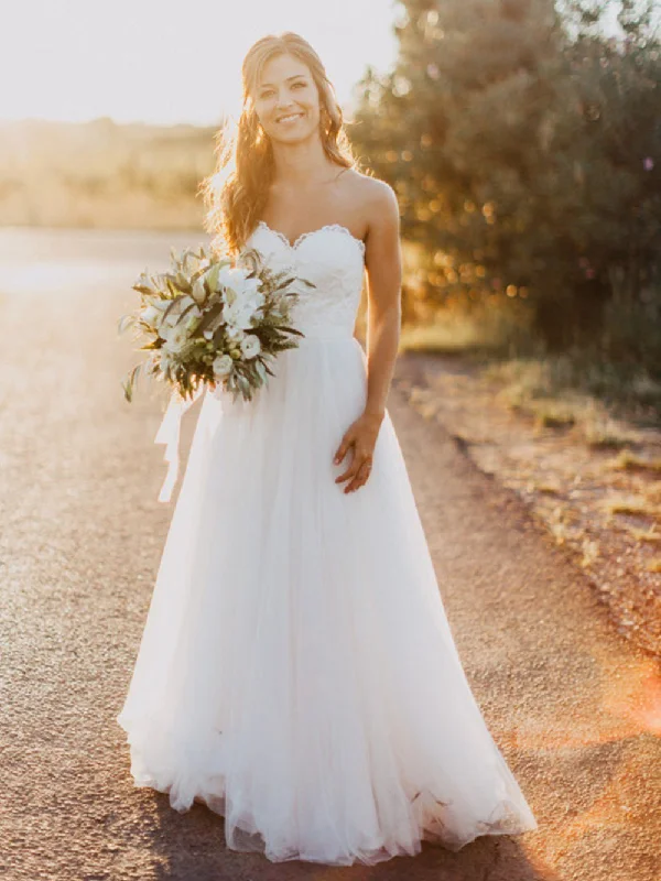 Best wedding dresses for a destination wedding-Exquisite Tulle Sweetheart Neckline A-line Wedding Dresses WD108 Best wedding dresses for a destination wedding-Exquisite Tulle Sweetheart Neckline A-line Wedding Dresses WD108