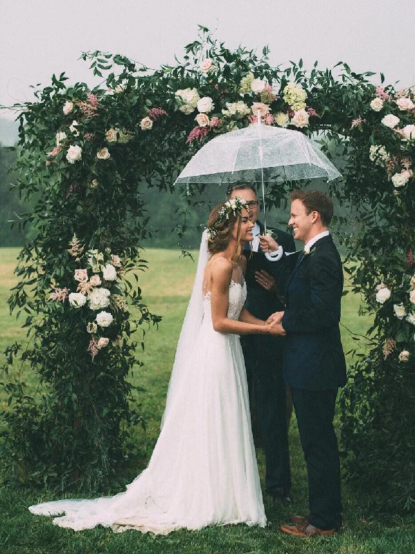 Wedding dresses for different wedding themes-Gorgeous V-neck A-line Wedding Dresses Tulle Long Gowns WD225 Wedding dresses for different wedding themes-Gorgeous V-neck A-line Wedding Dresses Tulle Long Gowns WD225