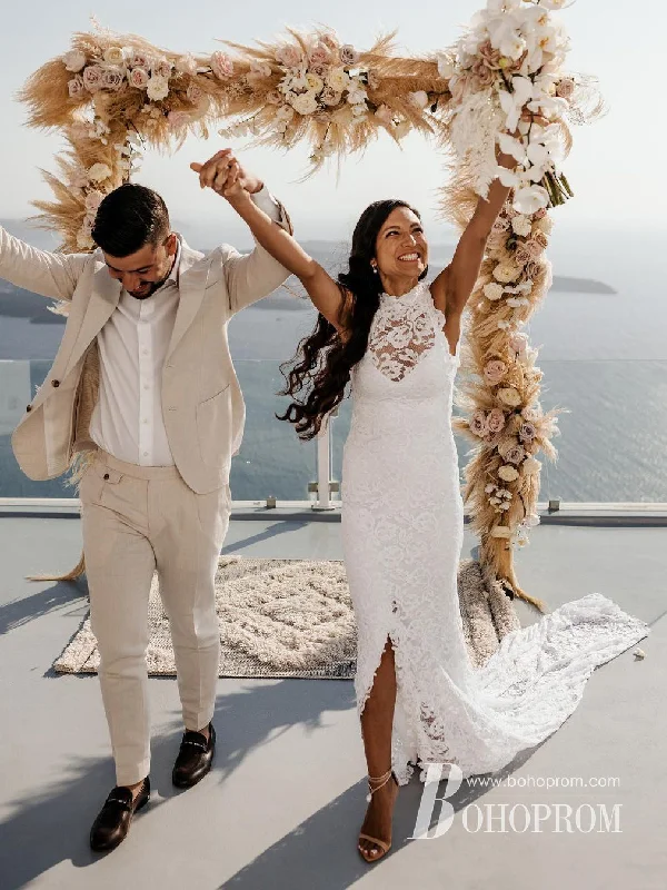 Wedding dresses for petite brides with curves-Graceful Lace Jewel Neckline Chapel Train Sheath Wedding Dresses WD137 Wedding dresses for petite brides with curves-Graceful Lace Jewel Neckline Chapel Train Sheath Wedding Dresses WD137
