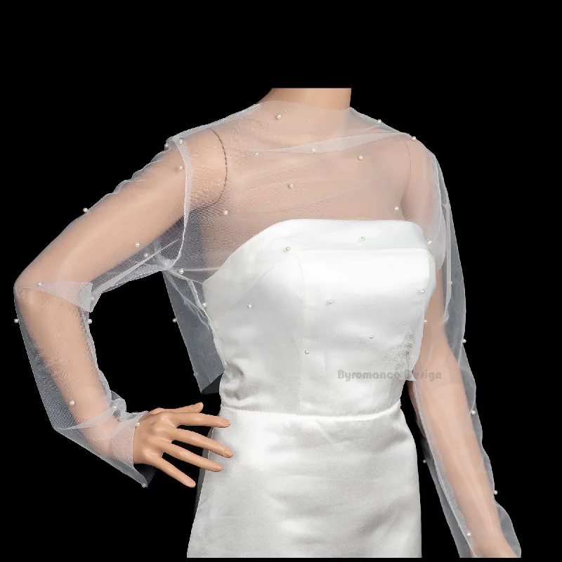Handmade pearl bridal gown topper