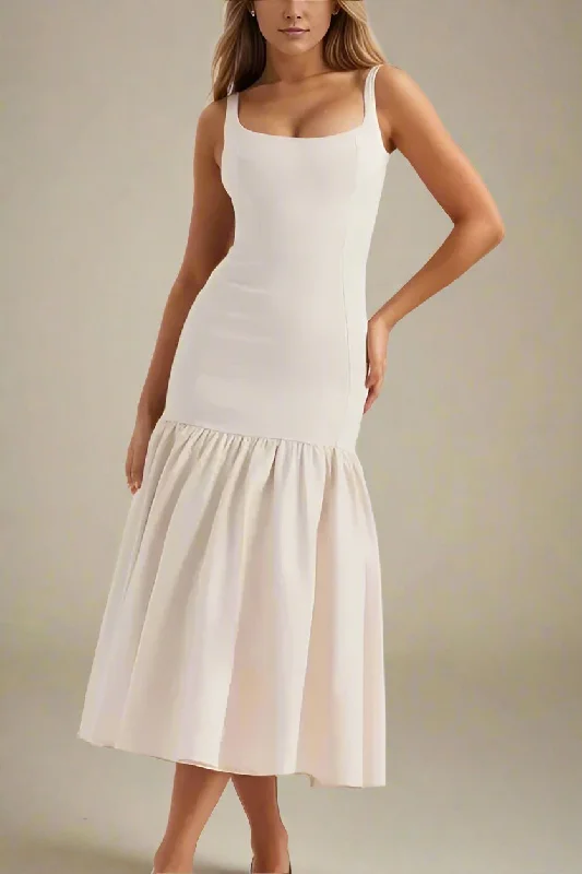 Wedding dresses with clean lines for a modern look-Harriet Bodycon Midi Dress - Pearl White Wedding dresses with clean lines for a modern look-Harriet Bodycon Midi Dress - Pearl White