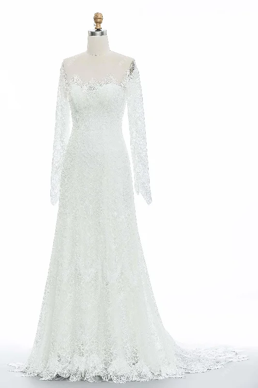 Scallop Lace Off Shoulder Bridal Gown