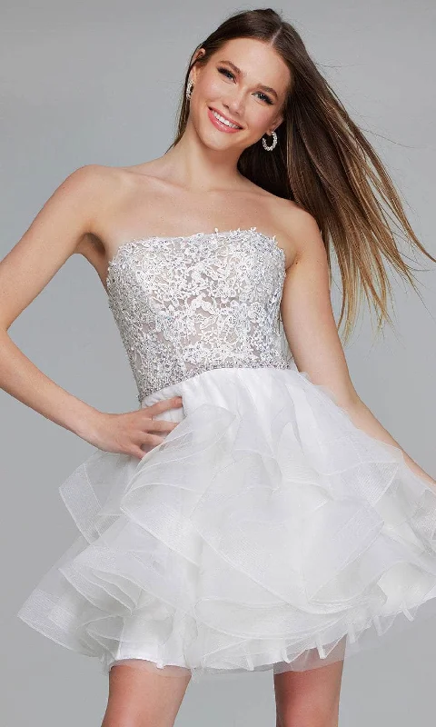 Wedding dresses with fitted bodices for support and comfort-Jovani 24371 - Strapless Cocktail Dress Wedding dresses with fitted bodices for support and comfort-Jovani 24371 - Strapless Cocktail Dress