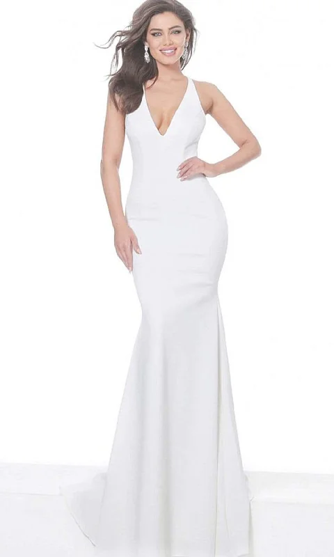 Wedding dresses for a vintage-inspired wedding-Jovani 67865 - Plunging Neckline Fitted Evening Dresses Wedding dresses for a vintage-inspired wedding-Jovani 67865 - Plunging Neckline Fitted Evening Dresses