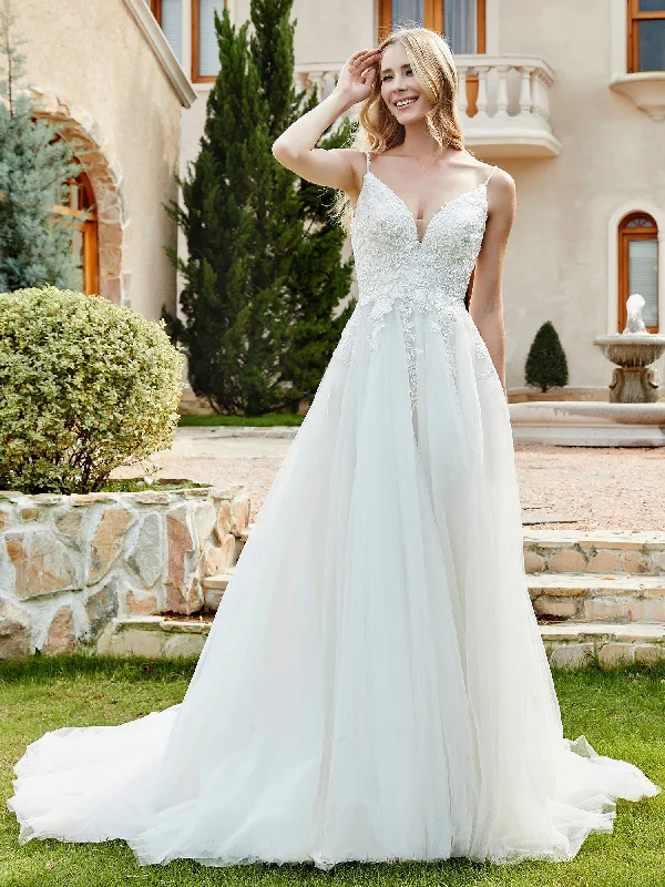 Affordable wedding dresses for a stunning appearance-Lace And Tulle Ruched Chapel Train Wedding Dress Ivory Affordable wedding dresses for a stunning appearance-Lace And Tulle Ruched Chapel Train Wedding Dress Ivory