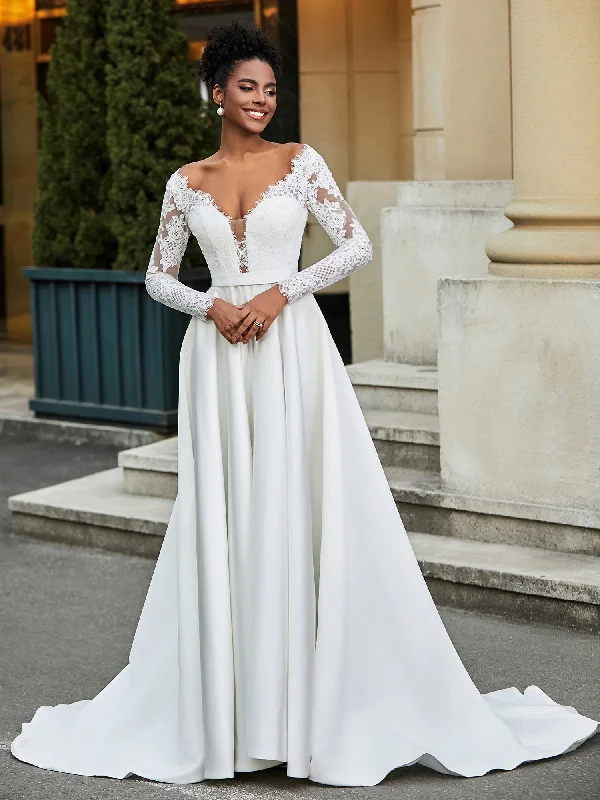 How to choose the best wedding dress for your wedding theme-Lace Backless A-Line Wedding Dress With Button Ivory How to choose the best wedding dress for your wedding theme-Lace Backless A-Line Wedding Dress With Button Ivory